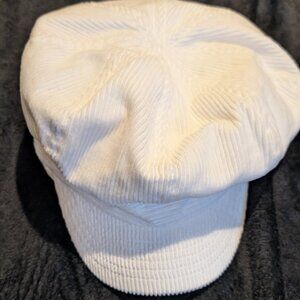NWOT White Newsboy Cap